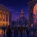 Ночь искусств в Москве: музей с колоннами, проекция на фасаде и органный концерт в окне